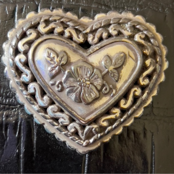 Brighton small patent croc leather black coin wallet - Picture 2 of 7